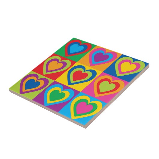 Pop Art Hearts Tegeltje (Zijkant)