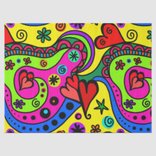 pop Art Hearts tissue papier