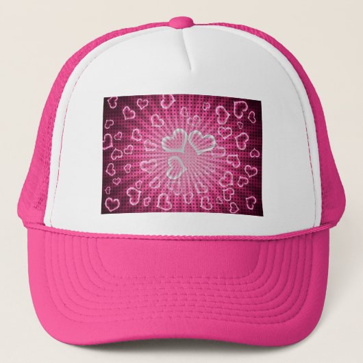 Pop Art Hearts Valentijn Trucker Pet (Voorkant)