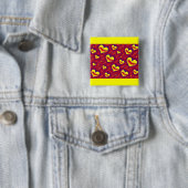 Pop Art Hearts Vierkante Button 5,1 Cm (In situ)