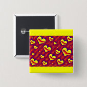 Pop Art Hearts Vierkante Button 5,1 Cm (Voorkant /achterkant)