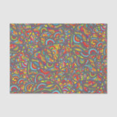 Pop Art Hippy Kleurig Doodlepatroon Tissuepapier (Voorkant)