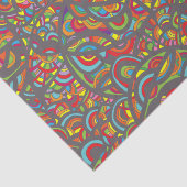 Pop Art Hippy Kleurig Doodlepatroon Tissuepapier (Detail)