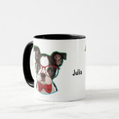 Pop Art Hipster Boston Terrier Dog Mok (Voorkant links)