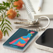 Pop Art Historische Vrouw in Bustle Dress Custom Sleutelhanger (Voorkant Rechts)