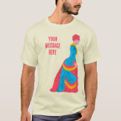 Pop Art Historische Vrouw in Bustle Dress Custom T-shirt (Voorkant)