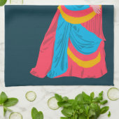 Pop Art Historische Vrouw in Bustle Dress Custom Theedoek (Gevouwen)