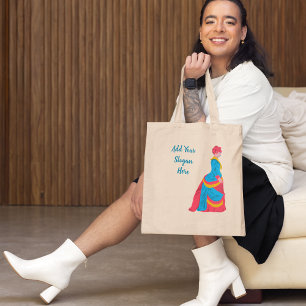 Pop Art Historische Vrouw in Bustle Dress Custom Tote Bag