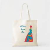 Pop Art Historische Vrouw in Bustle Dress Custom Tote Bag (Voorkant)