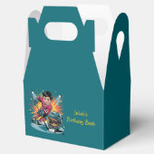 Pop Art Hockey Speler Verjaardag Bash Bedankdoosjes (Geopend)