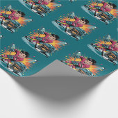 Pop Art Hockey Speler Verjaardag Bash Cadeaupapier (Hoek)