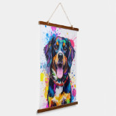 Pop art hond hangend wandkleed (Gebogen)