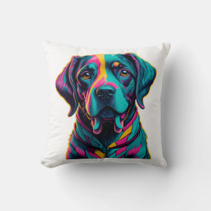Pop Art-hond om lol en kleur toe te voegen aan je Kussen