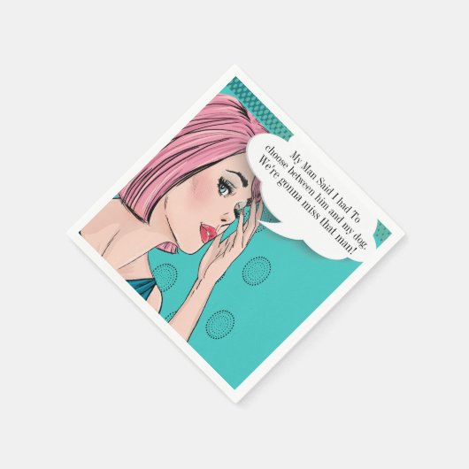 Pop Art Hondenliefhebber Humor Cocktail Servet (Hoek)