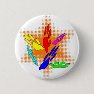 Pop Art Hondenpootafdrukken Ronde Button 5,7 Cm