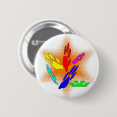 Pop Art Hondenpootafdrukken Ronde Button 5,7 Cm (Voorkant /achterkant)