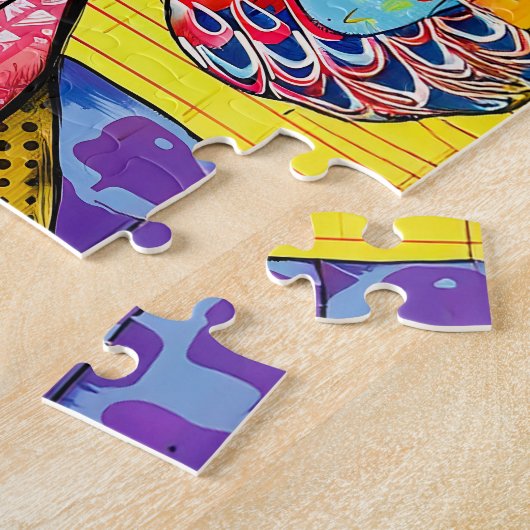 Pop-Art Hondenportret in Retro-stijl Legpuzzel (Zijkant)