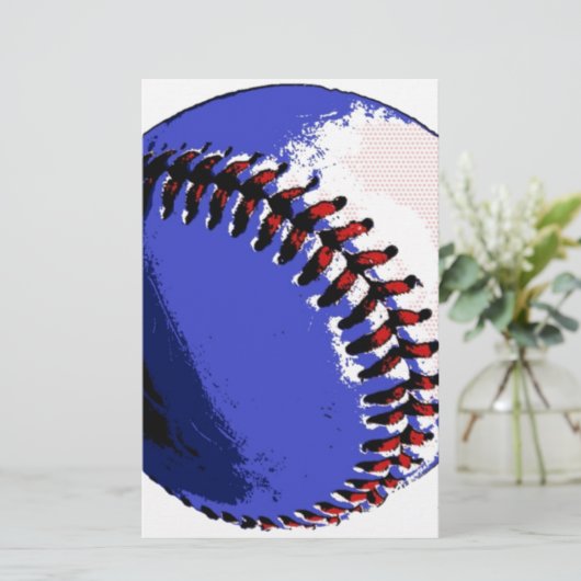 Pop Art Honkbal Briefpapier (Staand voorkant)