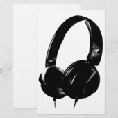 Pop Art Hoofdtelefoon Briefpapier (Voorkant / Achterkant)