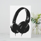 Pop Art Hoofdtelefoon Briefpapier (Staand voorkant)