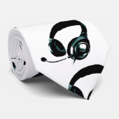 Pop Art Hoofdtelefoon Hals Draag Stropdas (Opgerold)