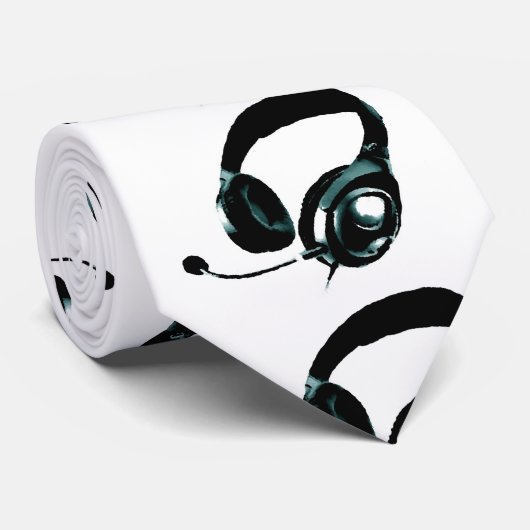 Pop Art Hoofdtelefoon Hals Draag Stropdas (Opgerold)