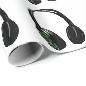 Pop Art Hoofdtelefoon Kerst Wrapping Papier (Rol Hoek)