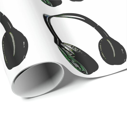 Pop Art Hoofdtelefoon Kerst Wrapping Papier (Rol Hoek)