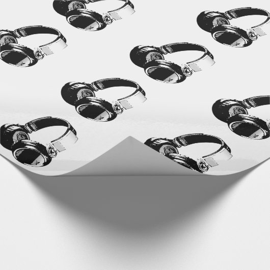 Pop Art Hoofdtelefoon Kerst Wrapping Papier (Hoek)