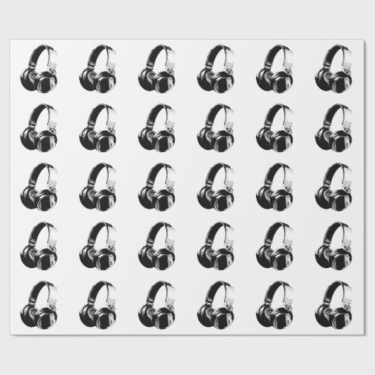 Pop Art Hoofdtelefoon Kerst Wrapping Papier (Vlak)