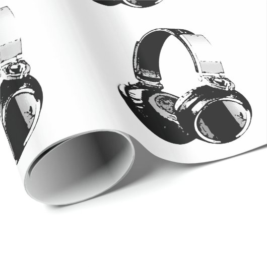 Pop Art Hoofdtelefoon Kerst Wrapping Papier (Rol Hoek)