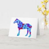Pop Art Horse Blank Note Kaart (Gele Bloem)
