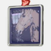Pop Art Horse Metalen Ornament (Links)