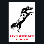 Pop Art Horse Motivatie Artwork Black White Poster<br><div class="desc">Wilde paarden Digitale kunstwerken,  schilderijen,  Afbeeldingen en Afbeeldingen</div>