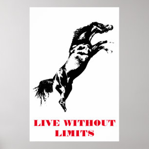 Pop Art Horse Motivatie Artwork Black White Poster