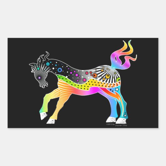 Pop Art HORSE Rechthoekige Sticker (Voorkant)