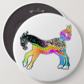 Pop Art HORSE Ronde Button 6,0 Cm (Voorkant /achterkant)