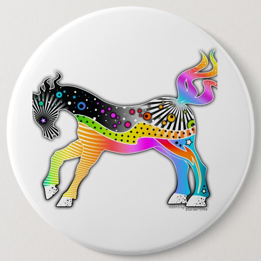 Pop Art HORSE Ronde Button 6,0 Cm (Voorkant)