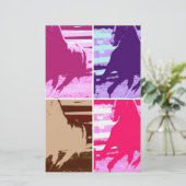 Pop Art Horses Briefpapier (Staand voorkant)