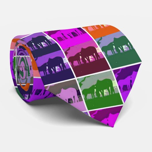 Pop Art Horses Stropdas (Opgerold)