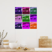 Pop Art Horses & Sunset Artwork Poster (Keuken)