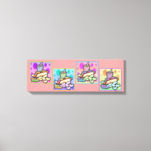 Pop Art HOT DOG Gallery Wrapped Canvas Afdruk (Voorkant)