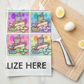 POP ART HOTDOGEN THEEDOEK (Quarter Fold)