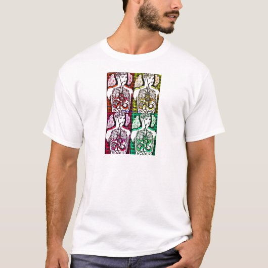 Pop Art Human Anatomy van Katie Pfeiffer T-shirt (Voorkant)