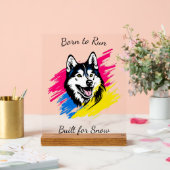  Pop Art Husky Design Acryl Bord (Huwelijk)