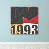 Pop Art - I heart 1993 - Ingewikkeld Canvas Afdruk (Insitu (Houten vloer))