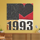 Pop Art - I heart 1993 - Ingewikkeld Canvas Afdruk (Insitu (Woonkamer))