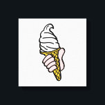 Pop Art Ice Cream Cone of Cornet Canvas Afdruk<br><div class="desc">Afbeelding met een geweldige pop-stijl. Ice crème-kegel in een Pop Art-grafische stijl tegen een witte achtergrond.</div>