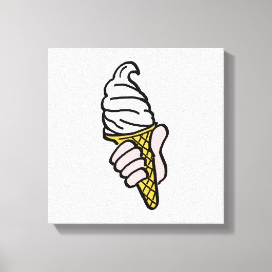 Pop Art Ice Cream Cone of Cornet Canvas Afdruk (Voorkant)