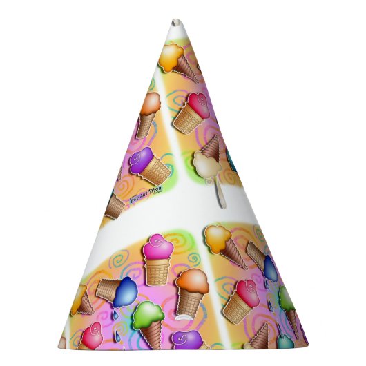 POP ART ICE CREAM CONS FEESTHOEDJES (Rechts)
